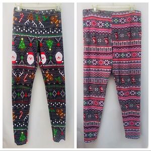 No Boundaries 2 Ankle Leggings Christmas M Juniors